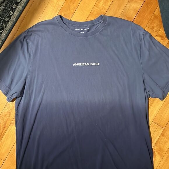 American Eagle AE Cotton Short Sleeve Tee Shirt Ombré Blue size XL - Picture 4 of 8